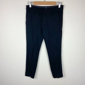 Madewell Straight Leg Pleated Stretch Pant - Black